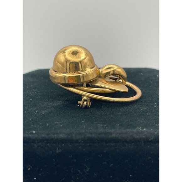 Vintage Brass MCM Abstract Artistic Design 1.5" Brooch - Picture 8 of 9